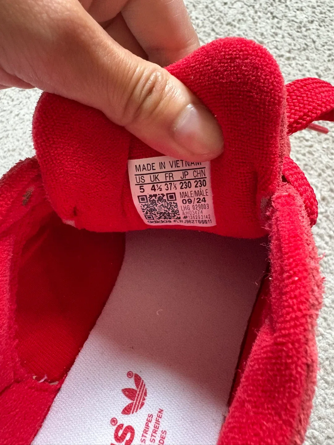 Red Adidas Campus Sneakers Size 5 youth - photo 4