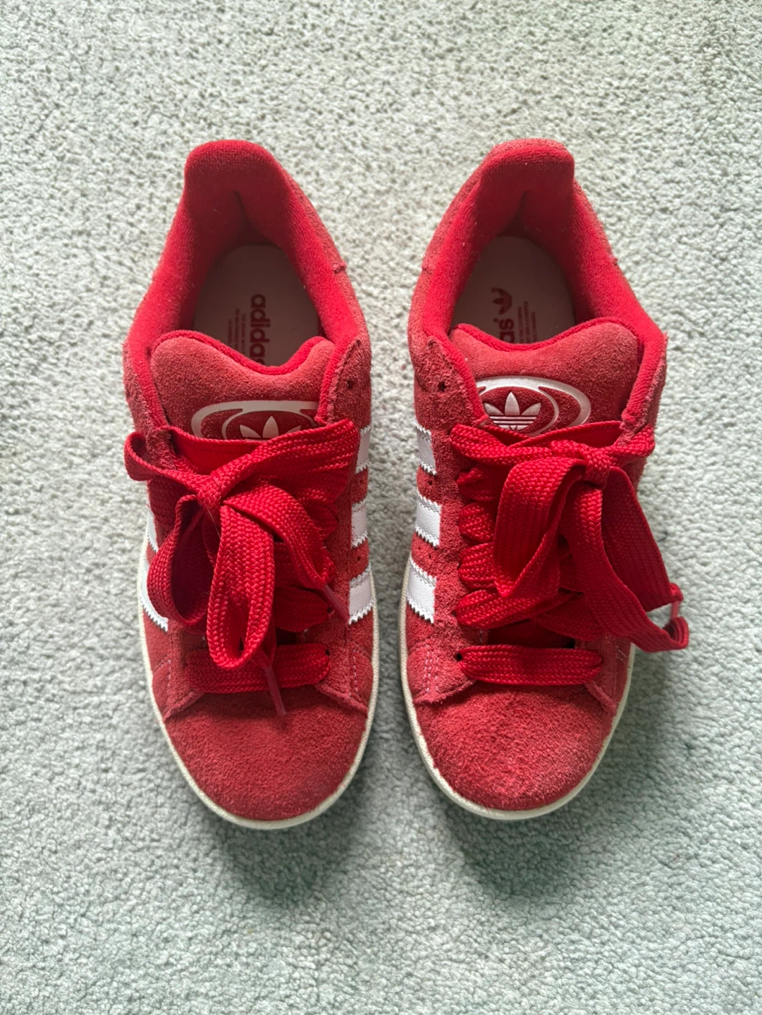 Red Adidas Campus Sneakers Size 5 youth - photo 3