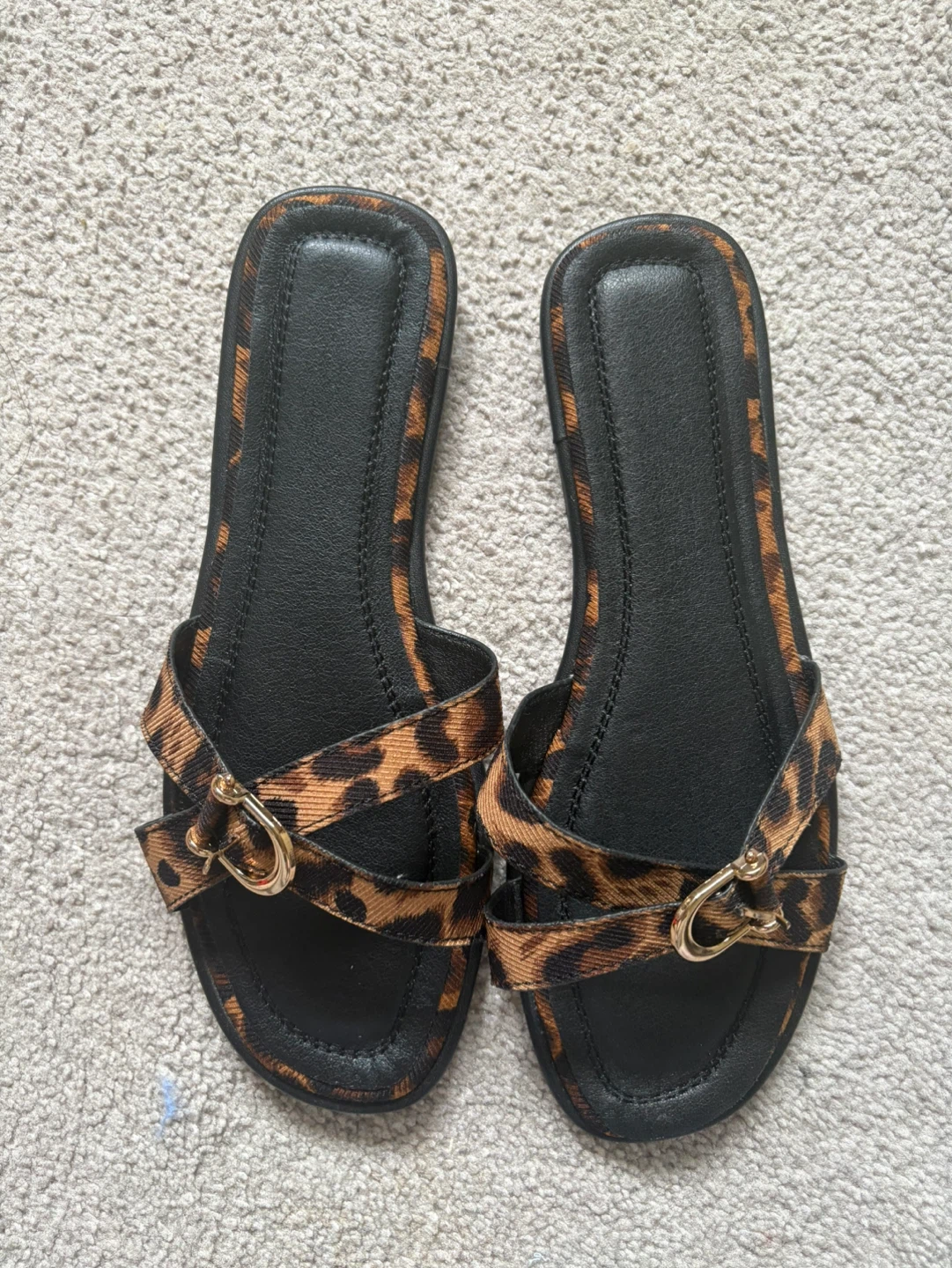 Women's Leopard Print Slide Sandals
