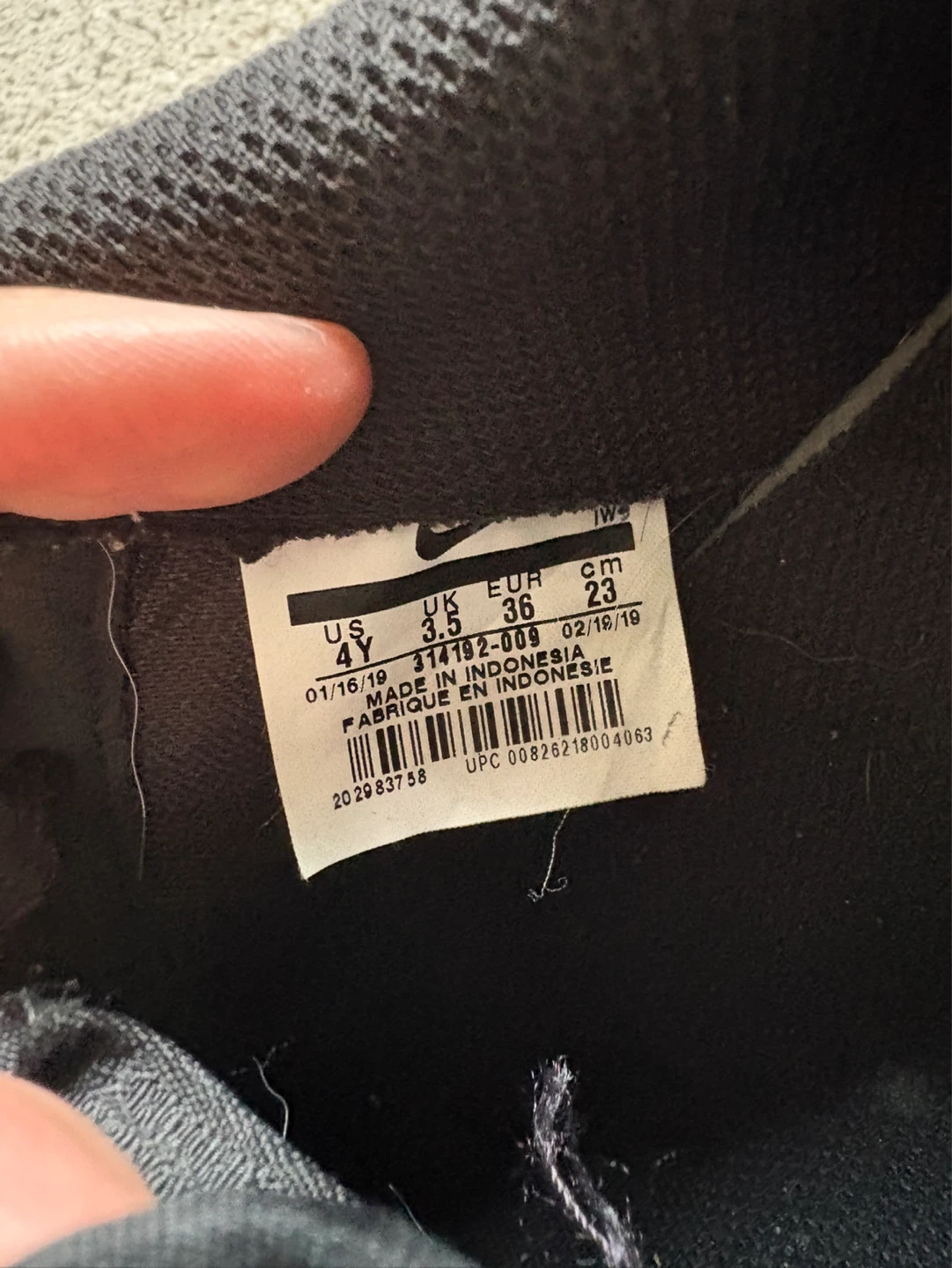 Nike Air Force 1 Youth Shoes Black Size 4Y - photo 2