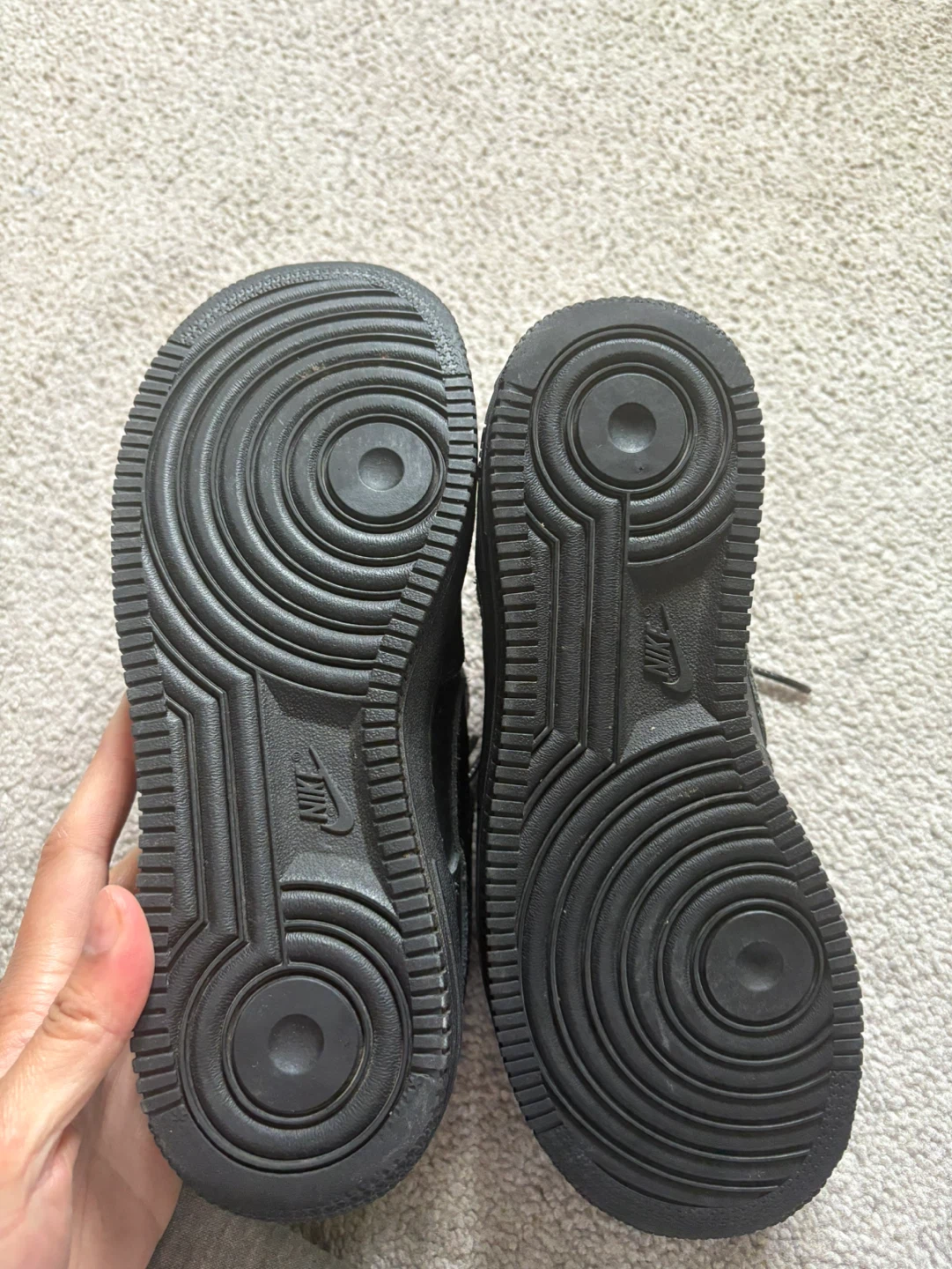 Nike Air Force 1 Youth Shoes Black Size 4Y - photo 3