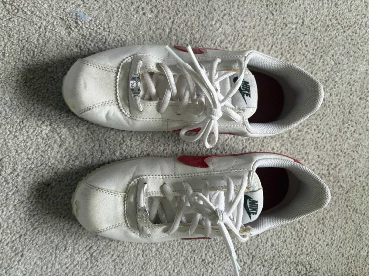 Nike Cortez Kids Shoes White Red Size 5Y