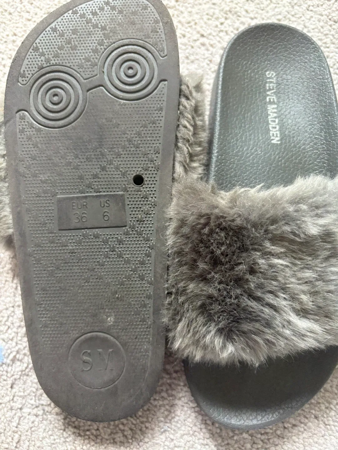 Steve Madden Faux Fur Slides - Size US 6 - photo 2
