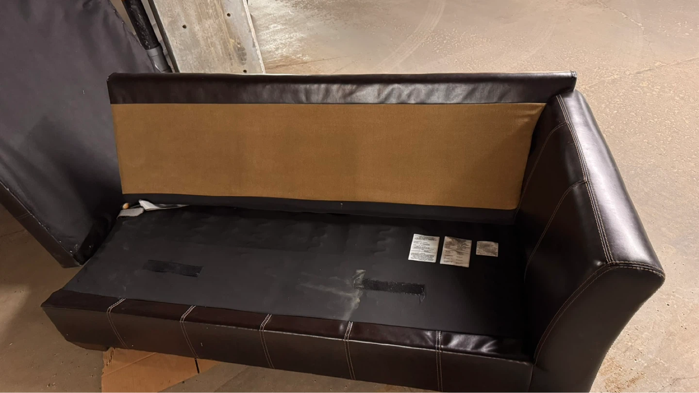 Brown Faux Leather Loveseat - photo 5