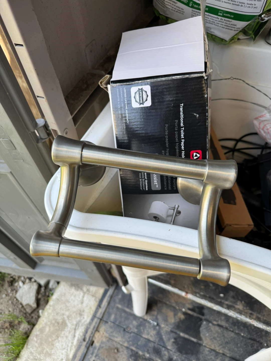 DELTA Transitional Toilet Paper Holder with Assist Bar