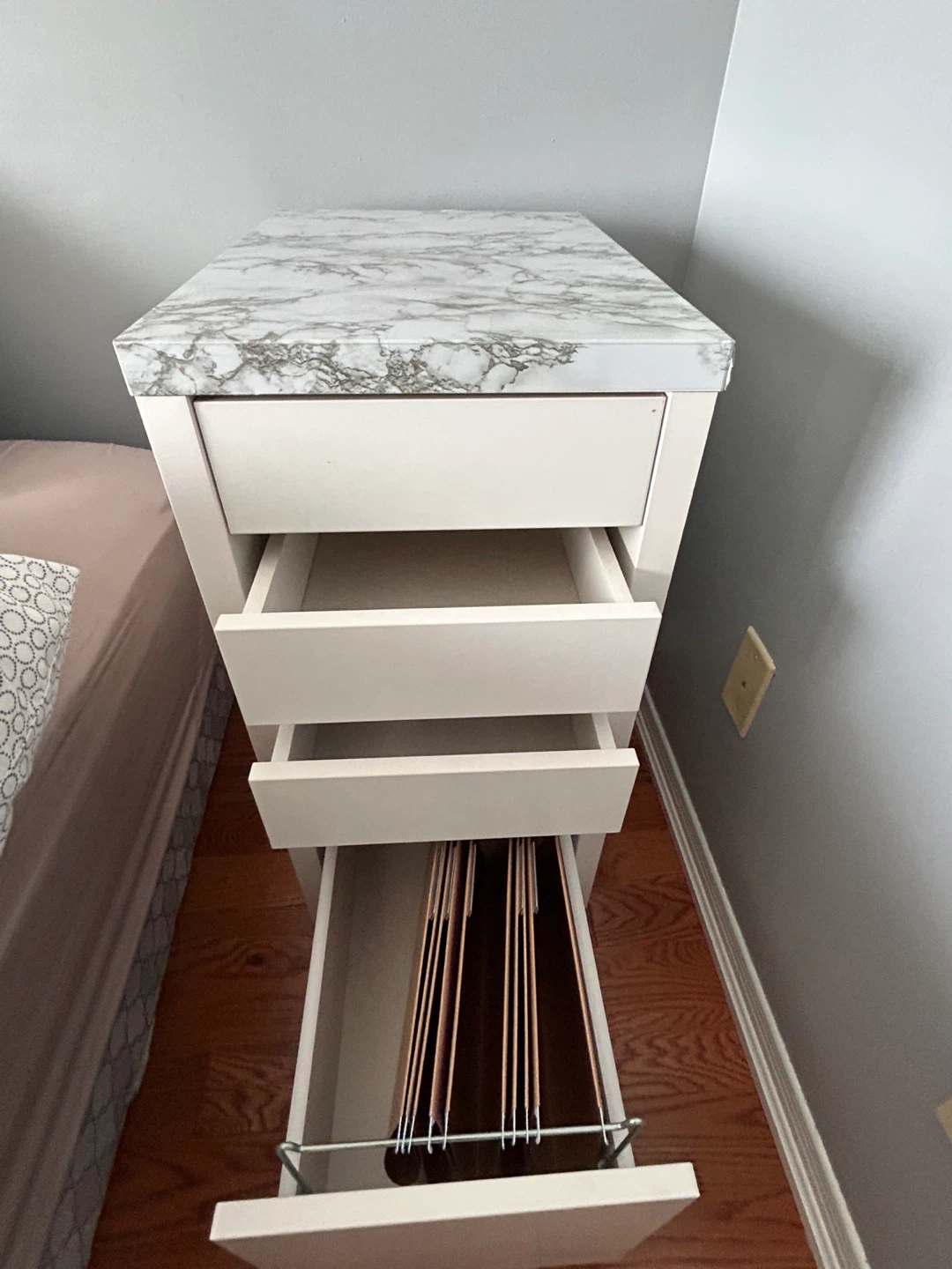 IKEA White Desk and Rolling Storage Cabinet - photo 5