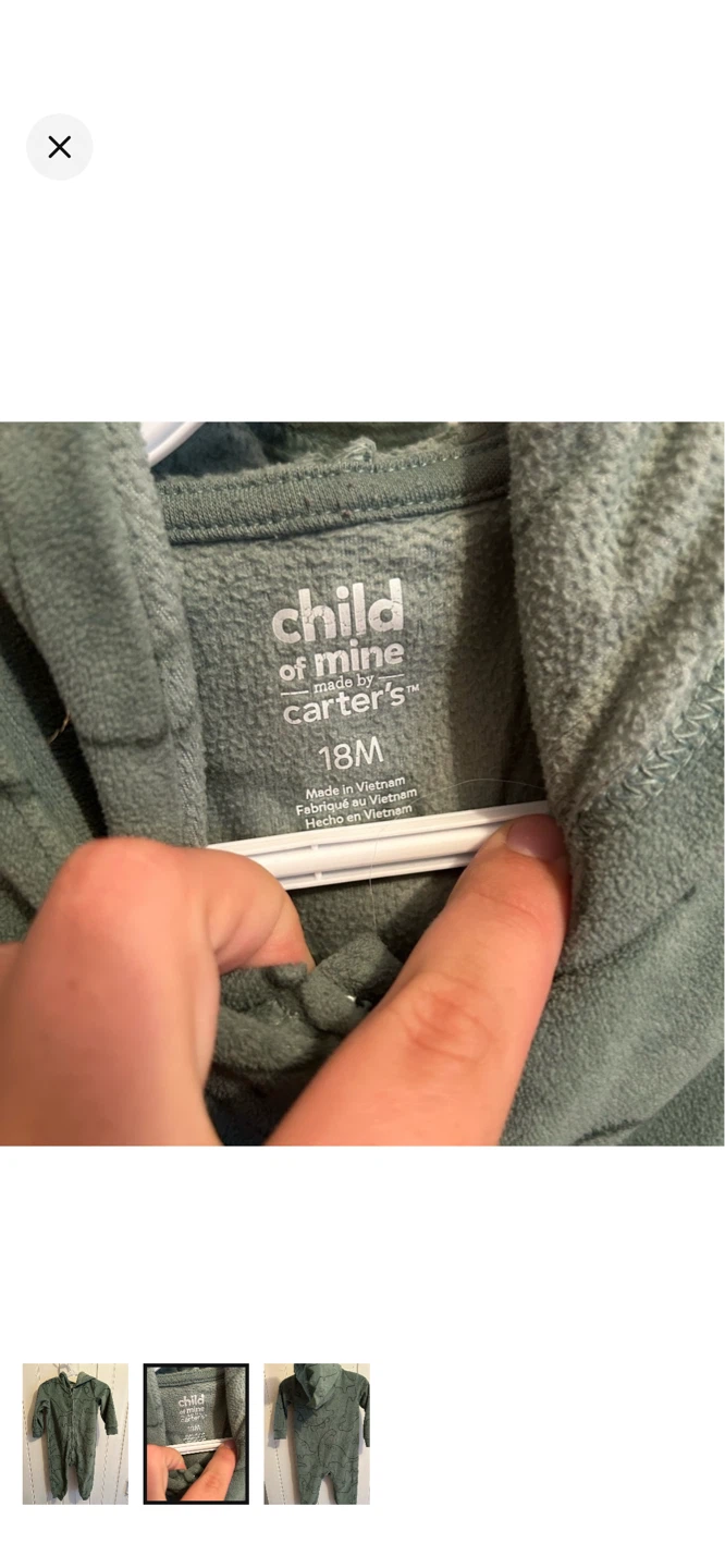 Child of Mine by Carter's Dino Sleepsuit 18M - photo 2
