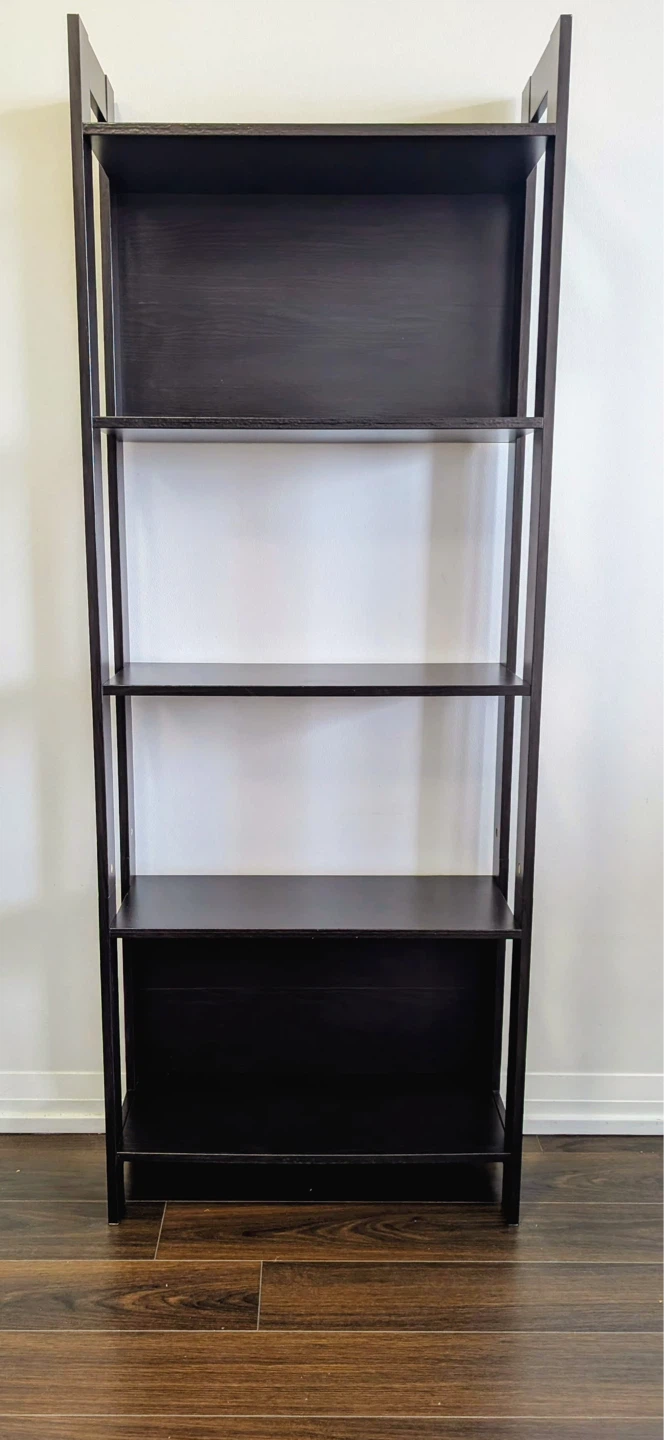 Ikea Dark Wood Leaning Bookshelf