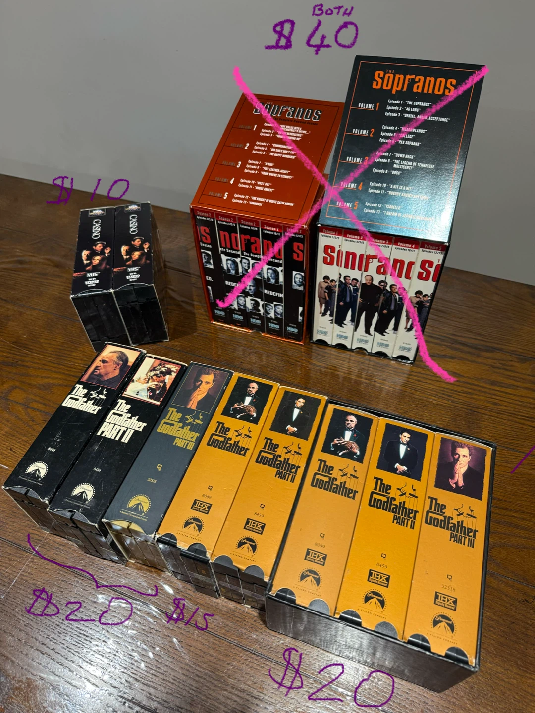 The Godfather & Casino VHS Set