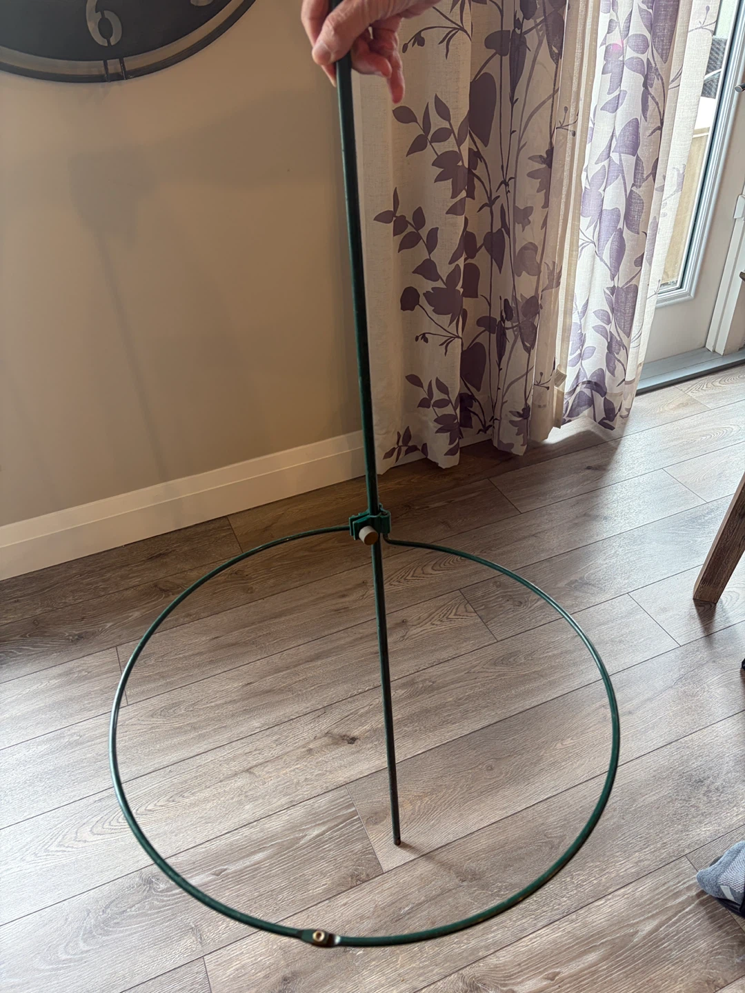 Green Metal Plant Support Stake with Ring - photo 2