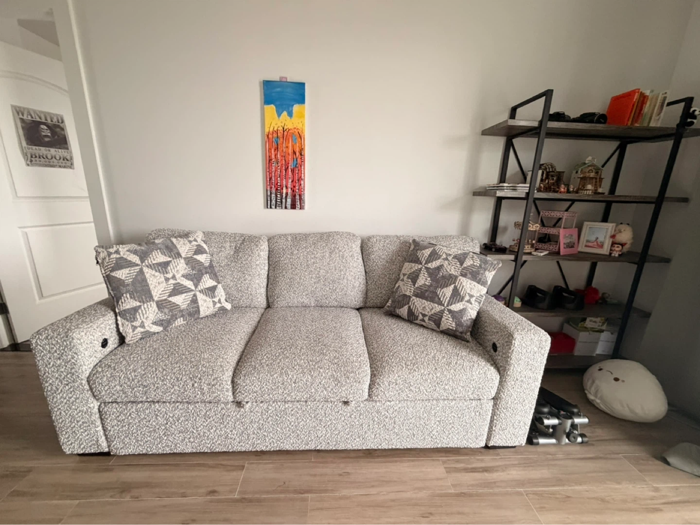 Grey Sofa Bed with Storage Ottoman - photo 5