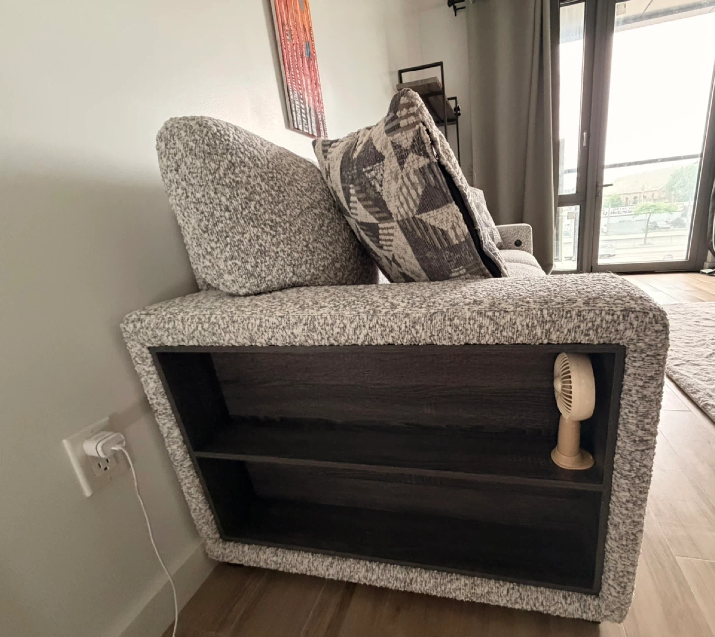 Grey Sofa Bed with Storage Ottoman - photo 3