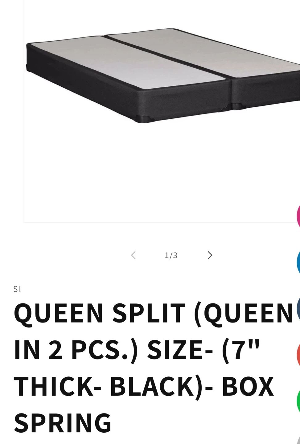 Queen Split Box Spring - 7" Thick, Black