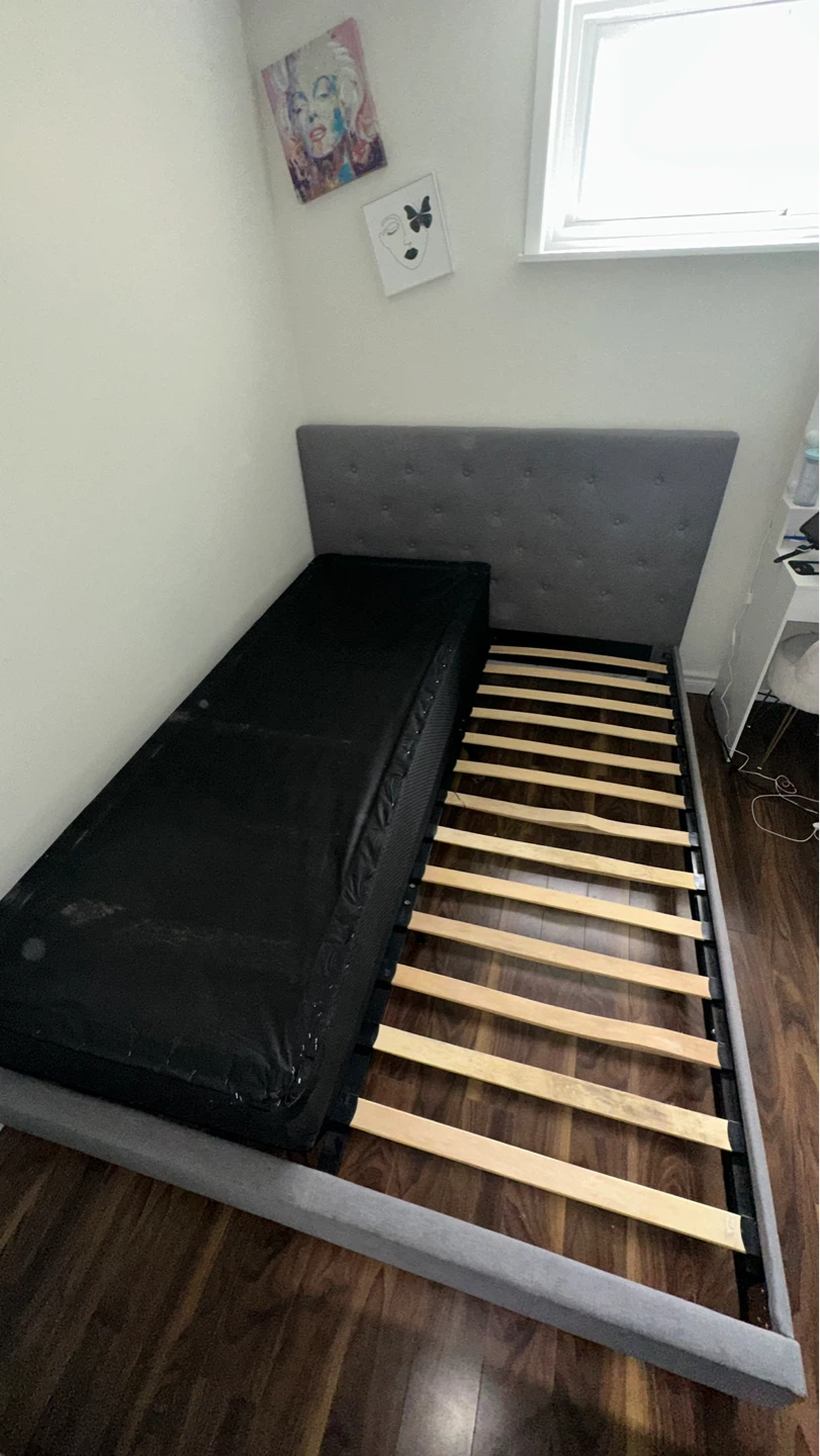 Queen Bed Frame with Tufted Headboard - photo 2