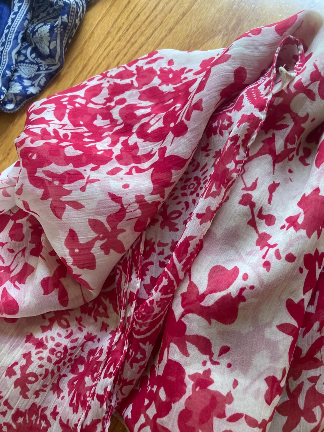 3 Scarves: Blue Floral, Blue Striped, and Pink Floral - photo 2