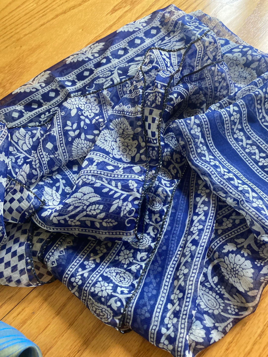 3 Scarves: Blue Floral, Blue Striped, and Pink Floral - photo 3