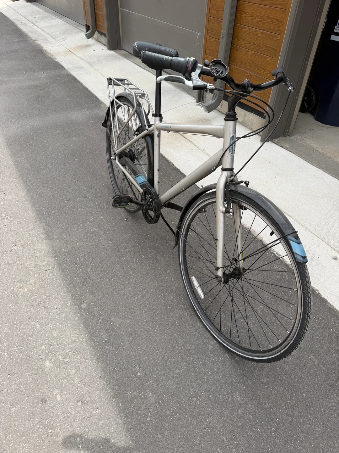 Silver Hybrid Bicycle