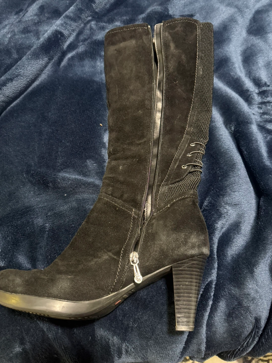 Blondo Black Suede Heeled Boots