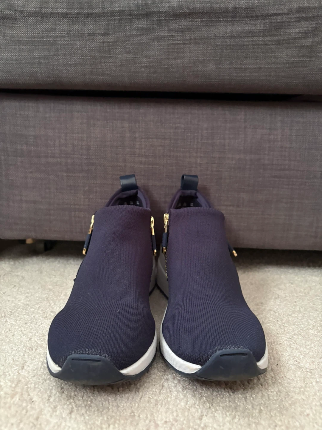 WORN ONCE - DKNY Sneakers with Gold Zippers Size 8.5 - photo 2