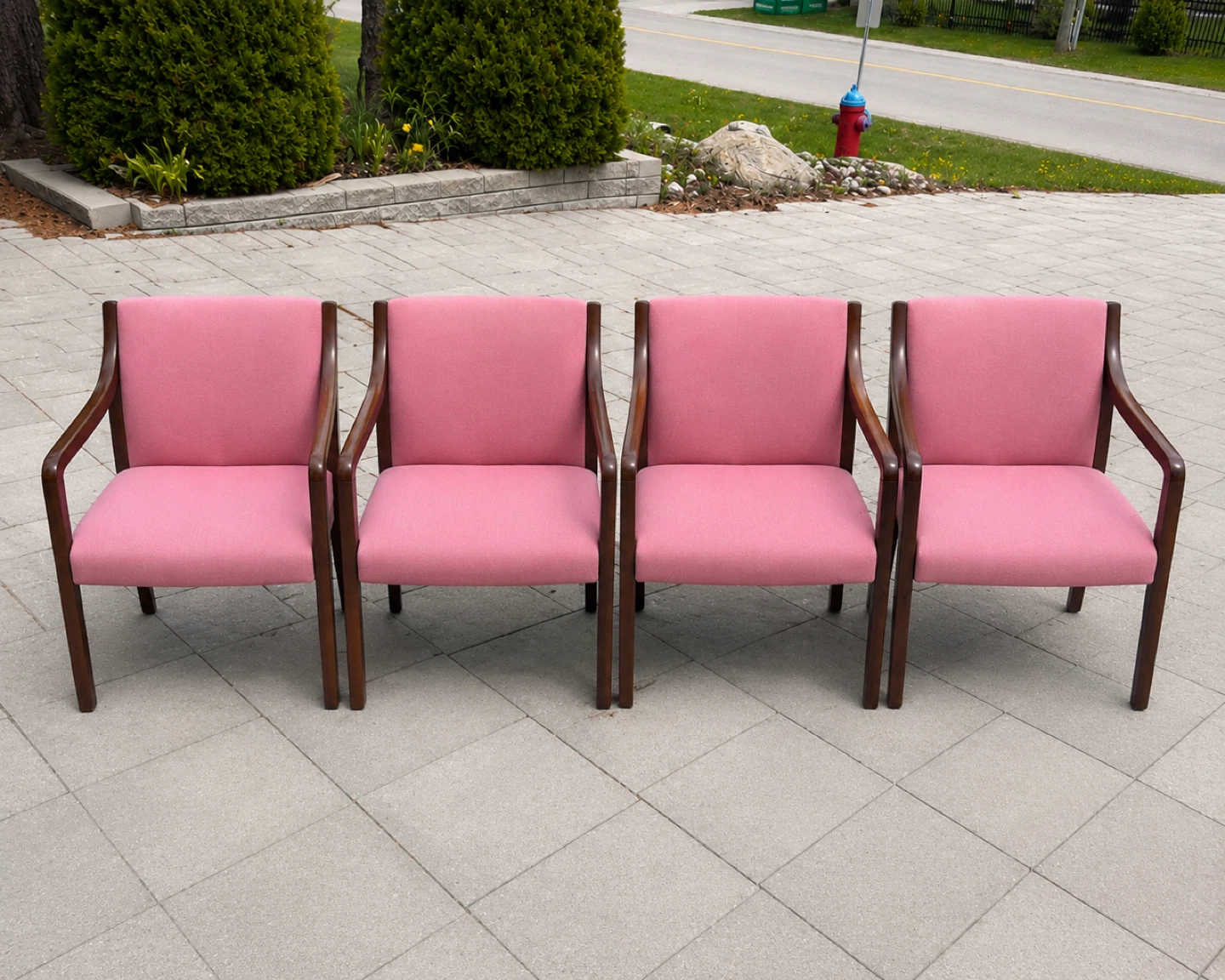 Krug Arm Chairs - Pink Fabric