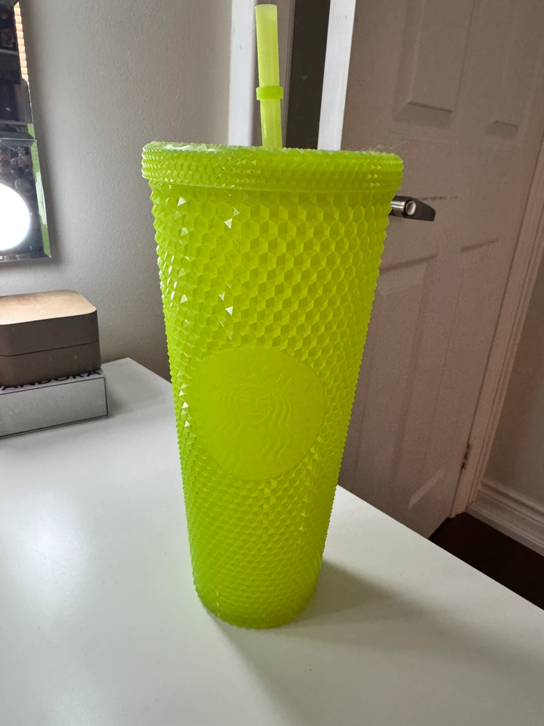 Starbucks Neon Yellow Studded Tumbler with Straw