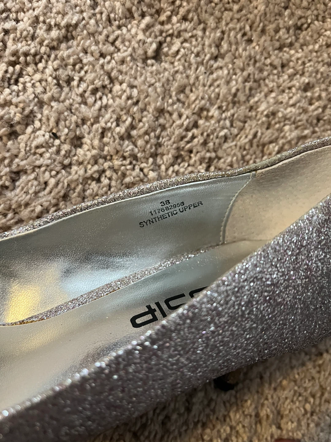 GOSSIP Glitter Heels - Silver, Size 38(7.5) - photo 4