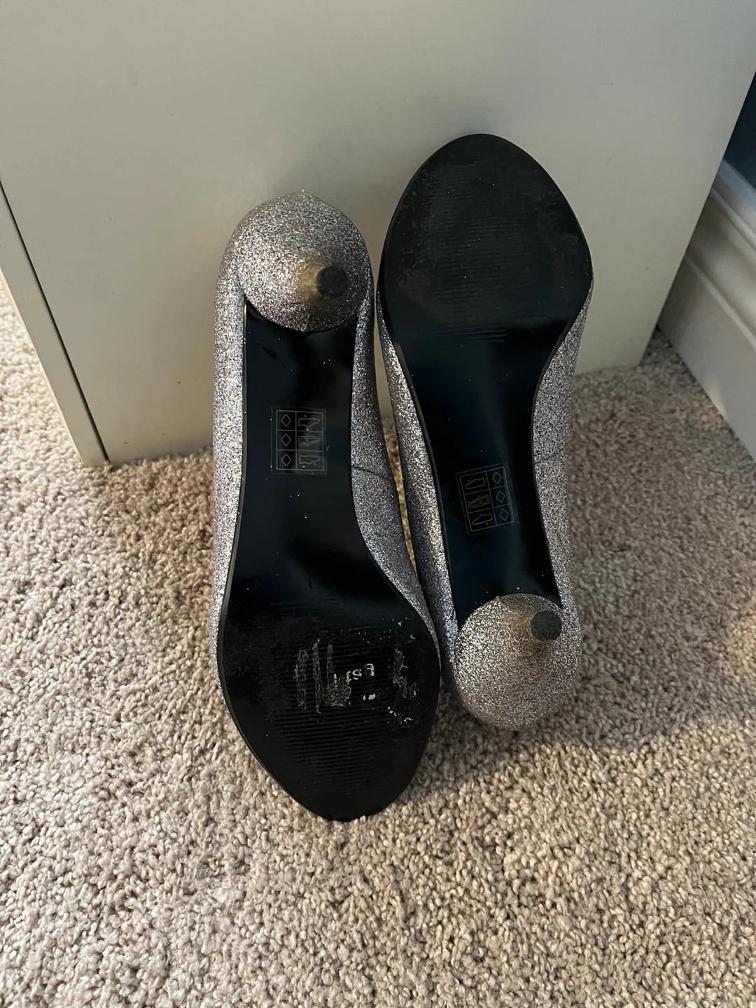 GOSSIP Glitter Heels - Silver, Size 38(7.5) - photo 3