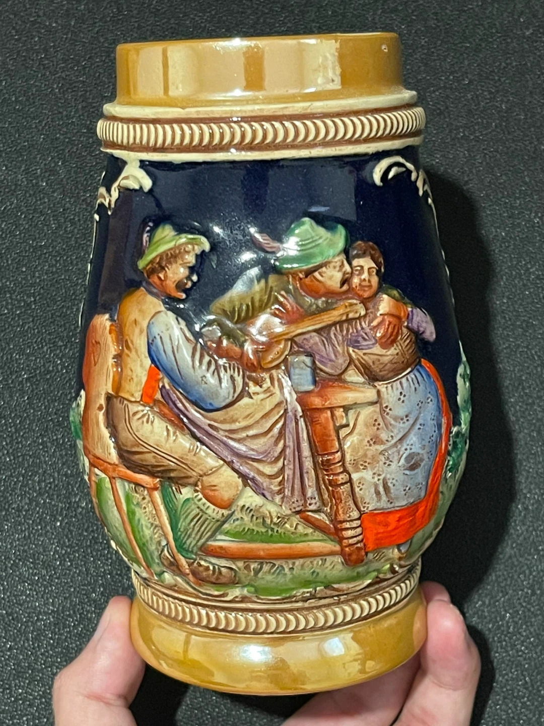 Vintage German Ceramic Beer Stein Mug - Offers Welcomed