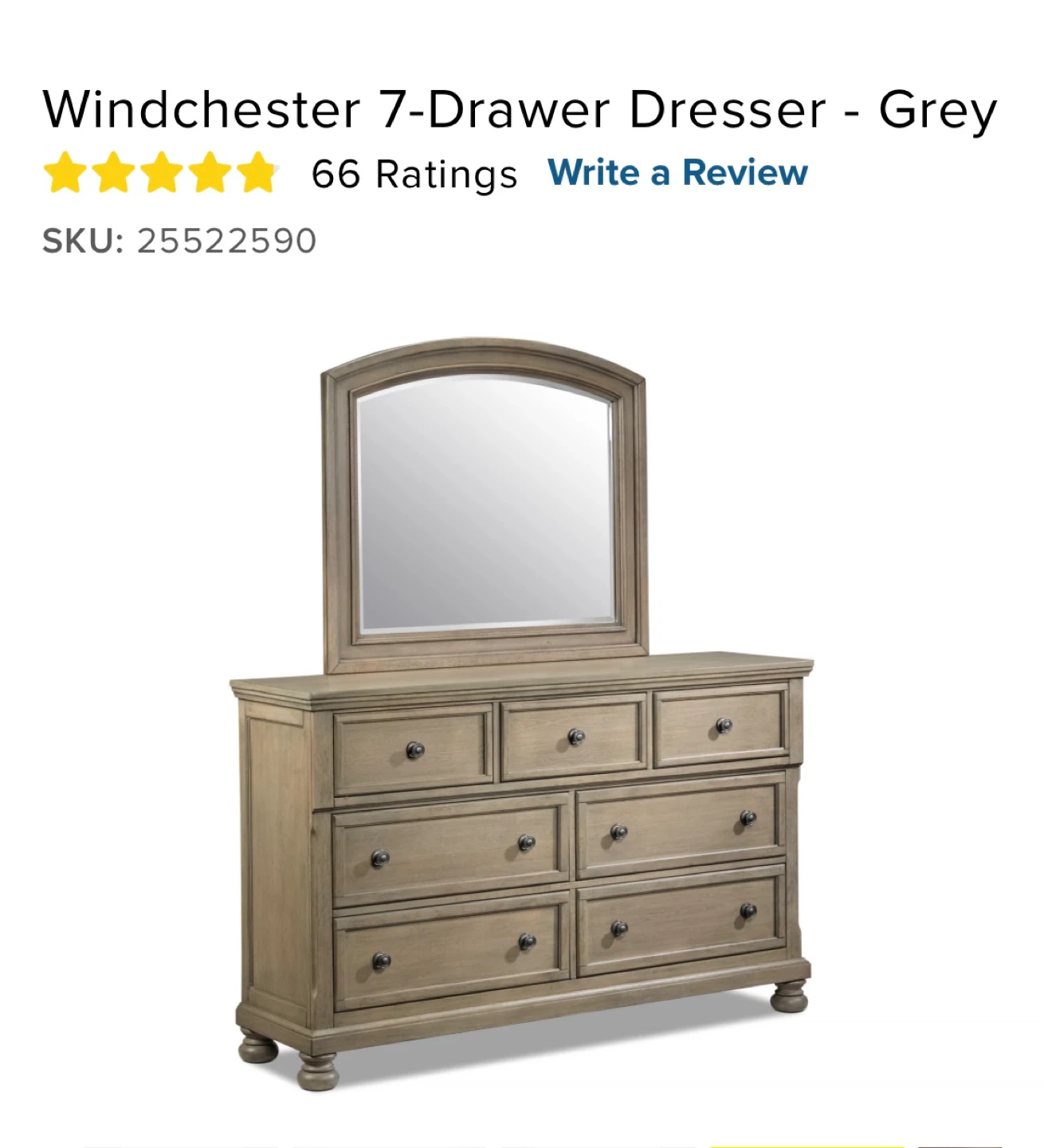 Winchester 7-Drawer Dresser and matching mirror - photo 3