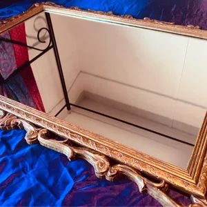 *Rare&Stunning Antique Gold Ornate Peacock Mirror