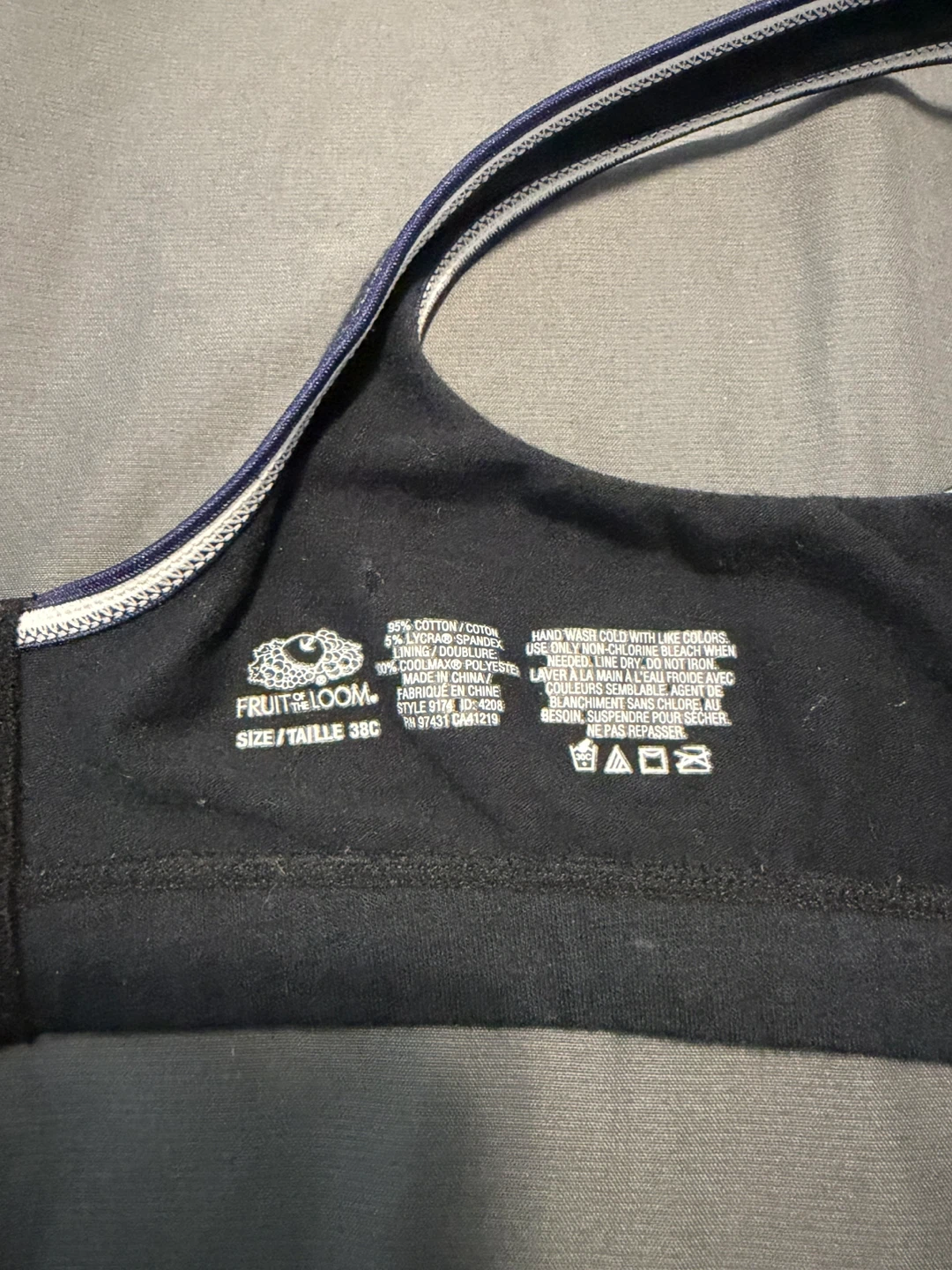 Fruit of the Loom Women's Black Bra Size 38C - photo 3