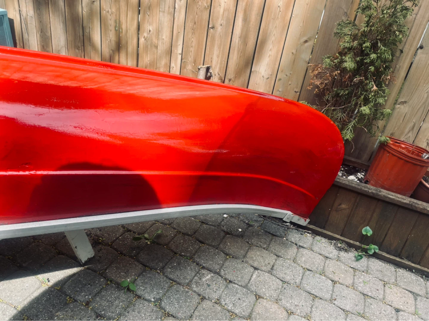 15 foot Fibreglass Red Canoe - photo 3