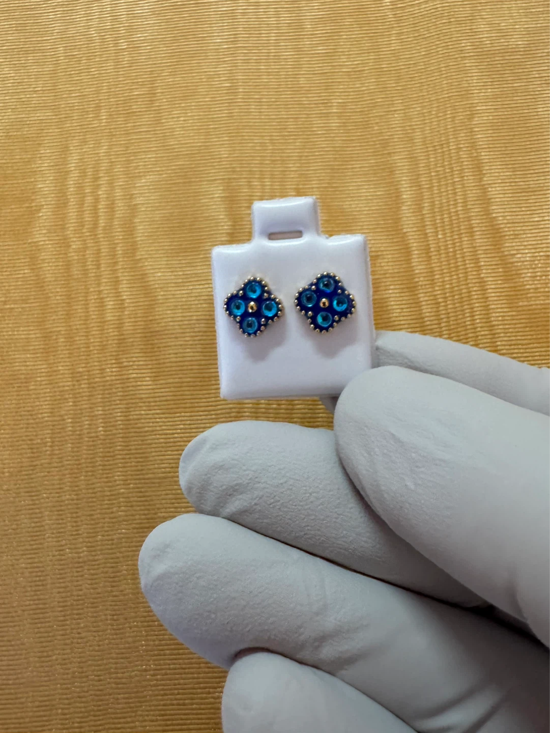 NEW! Clover Studs With Turquoise CZ Gemstones - photo 4