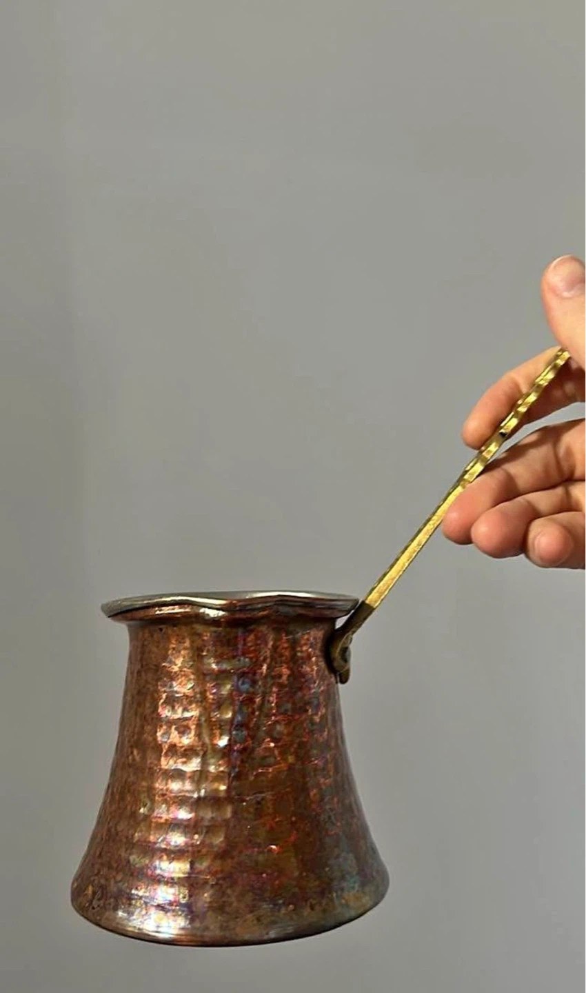 Copper Turkish Coffee Pot (Cezve) with Hammered Finish