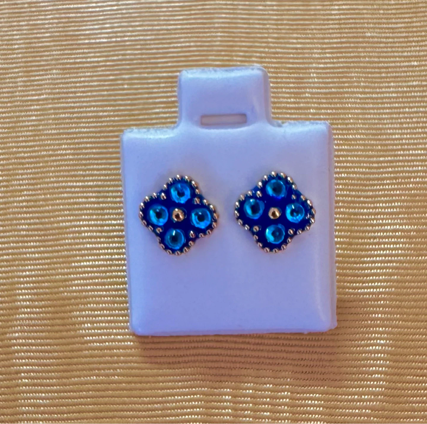 NEW! Clover Studs With Turquoise CZ Gemstones