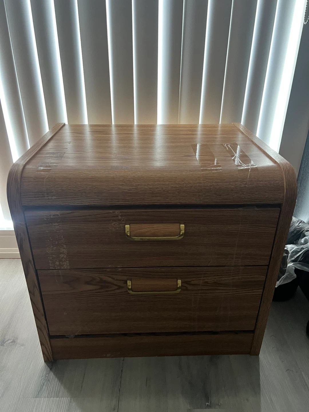 Wooden Nightstand with Two Drawers - photo 2
