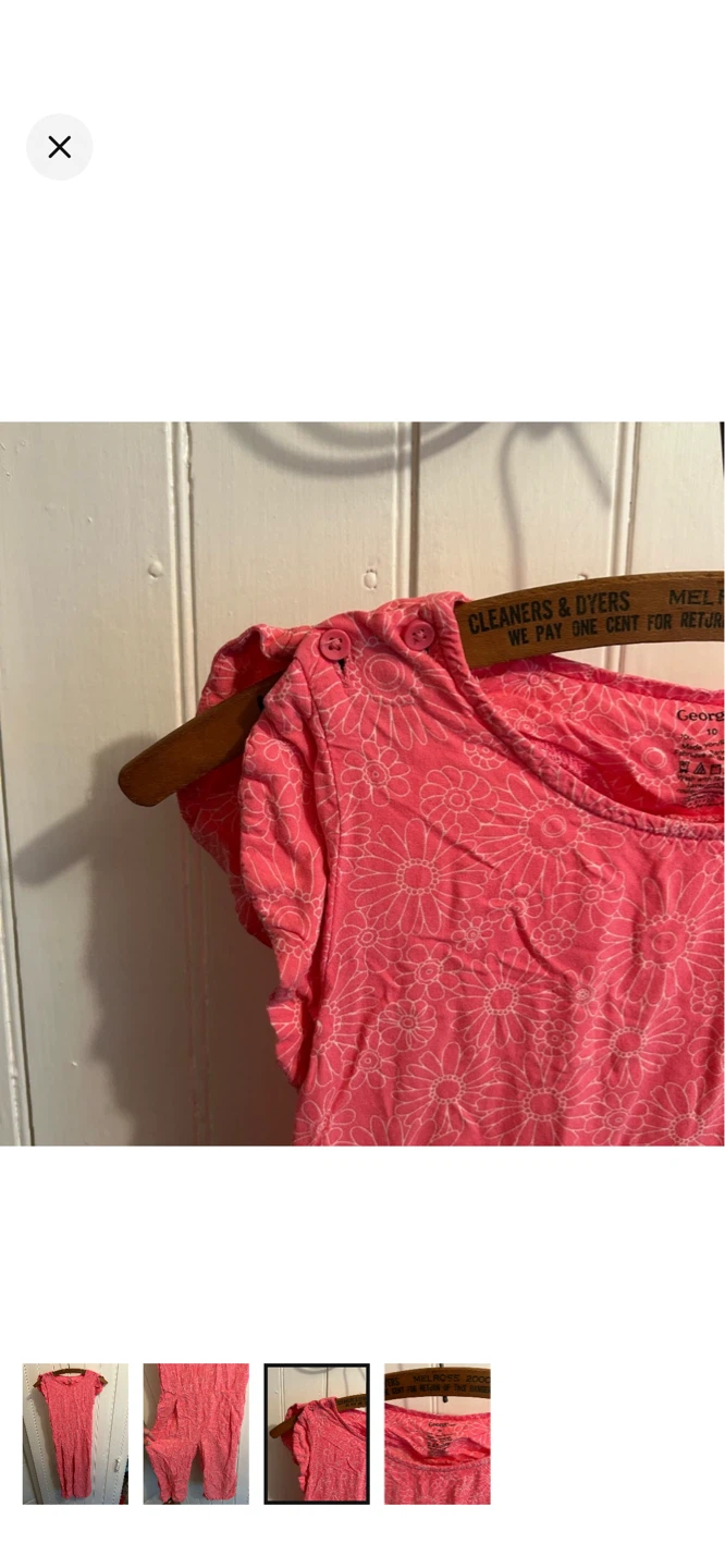 George Girls Pink Floral Jumpsuit Size 10 - photo 3