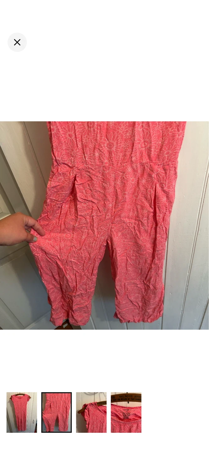 George Girls Pink Floral Jumpsuit Size 10 - photo 2