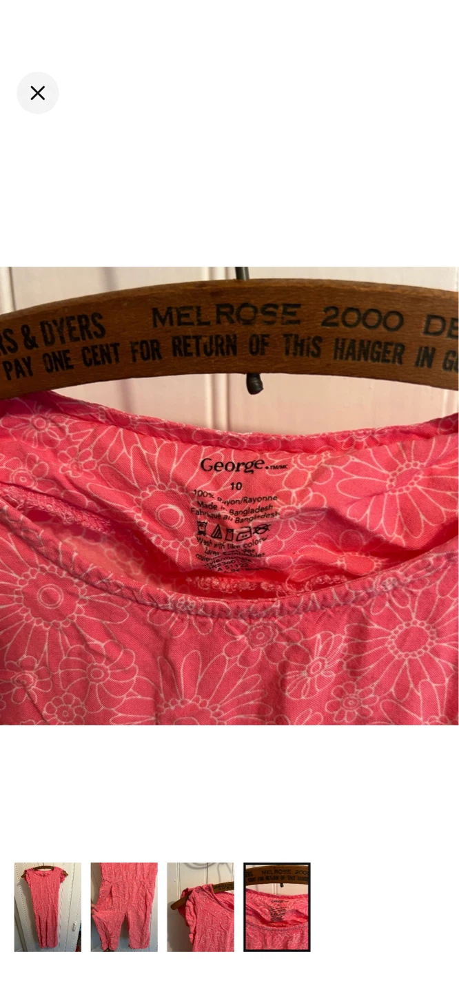 George Girls Pink Floral Jumpsuit Size 10 - photo 4