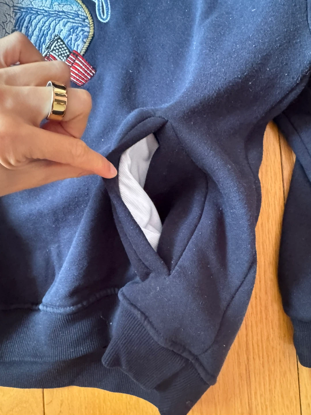 Navy Niagara Falls Crewneck Sweatshirt with Pockets - photo 2