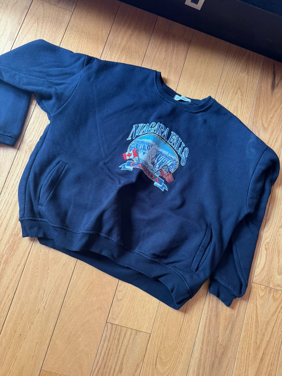 Navy Niagara Falls Crewneck Sweatshirt with Pockets