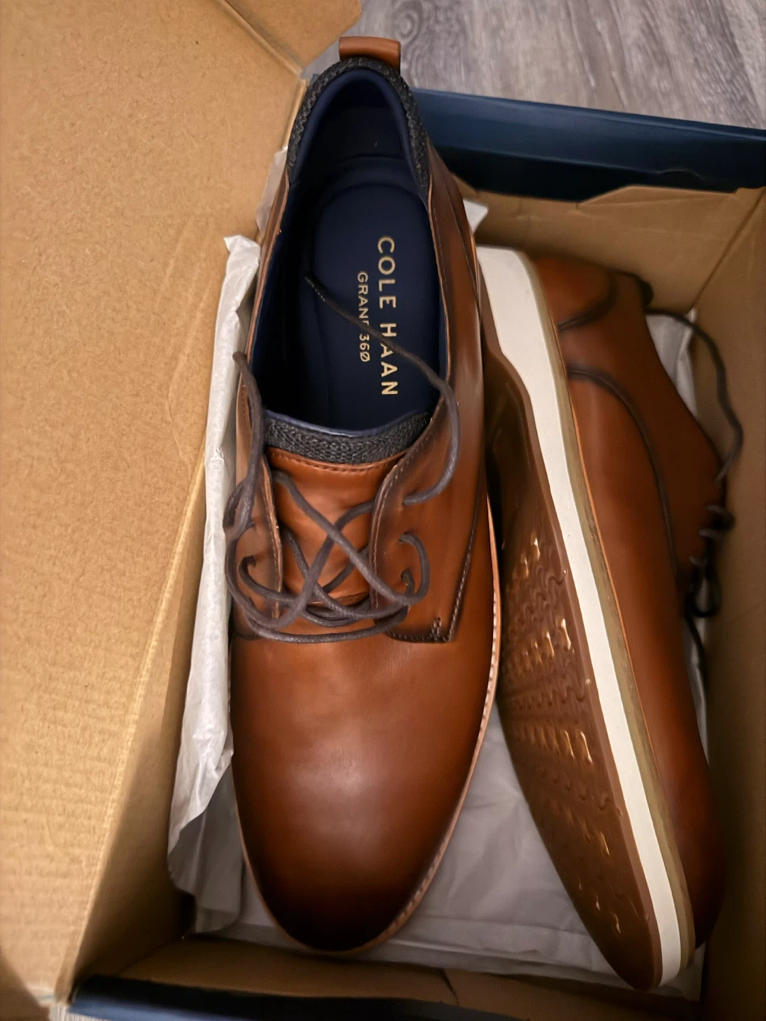 Cole Haan Grand 360 Leather Oxford Shoes - Brown - photo 2