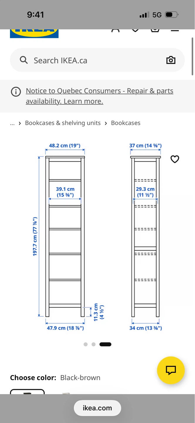 IKEA HEMNES Bookcase - Black-brown - photo 2