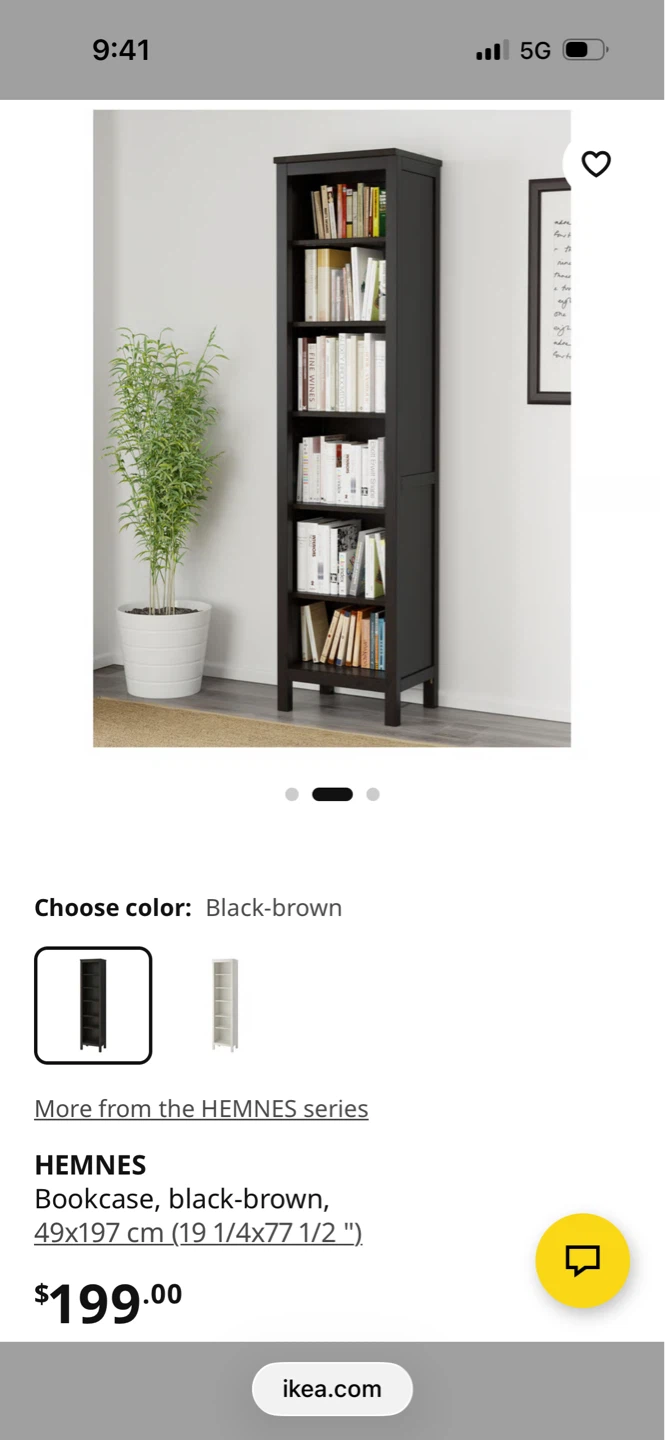 IKEA HEMNES Bookcase - Black-brown