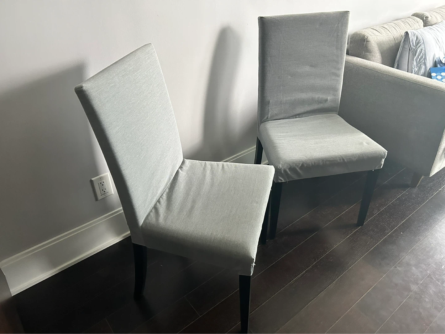 Grey Fabric Dining Chairs (set of 2)- excellent condition - photo 2