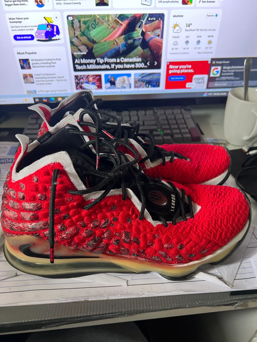 Nike LeBron 17 uptempo university Red