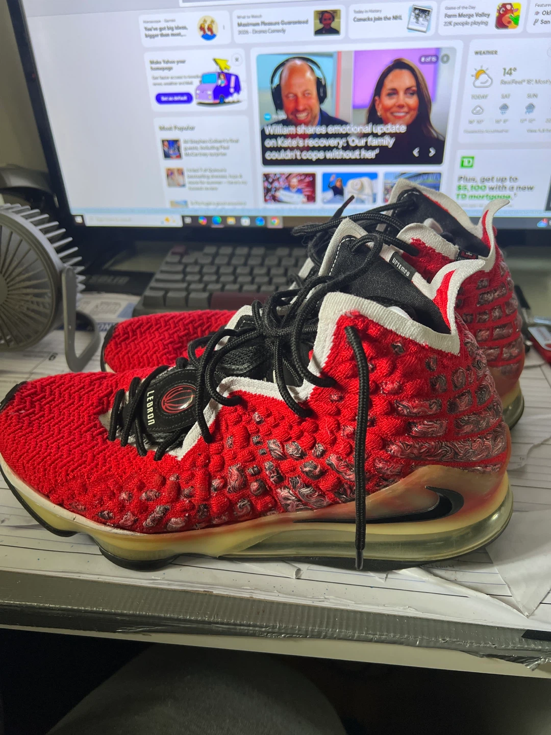 Nike LeBron 17 uptempo university Red - photo 3