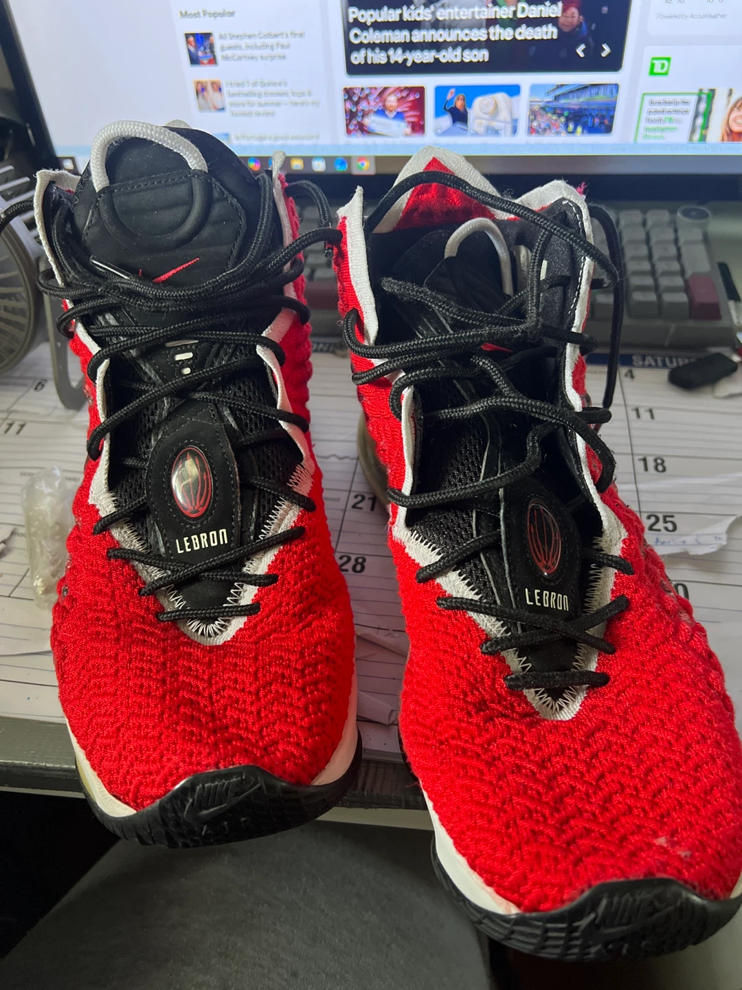 Nike LeBron 17 uptempo university Red - photo 2