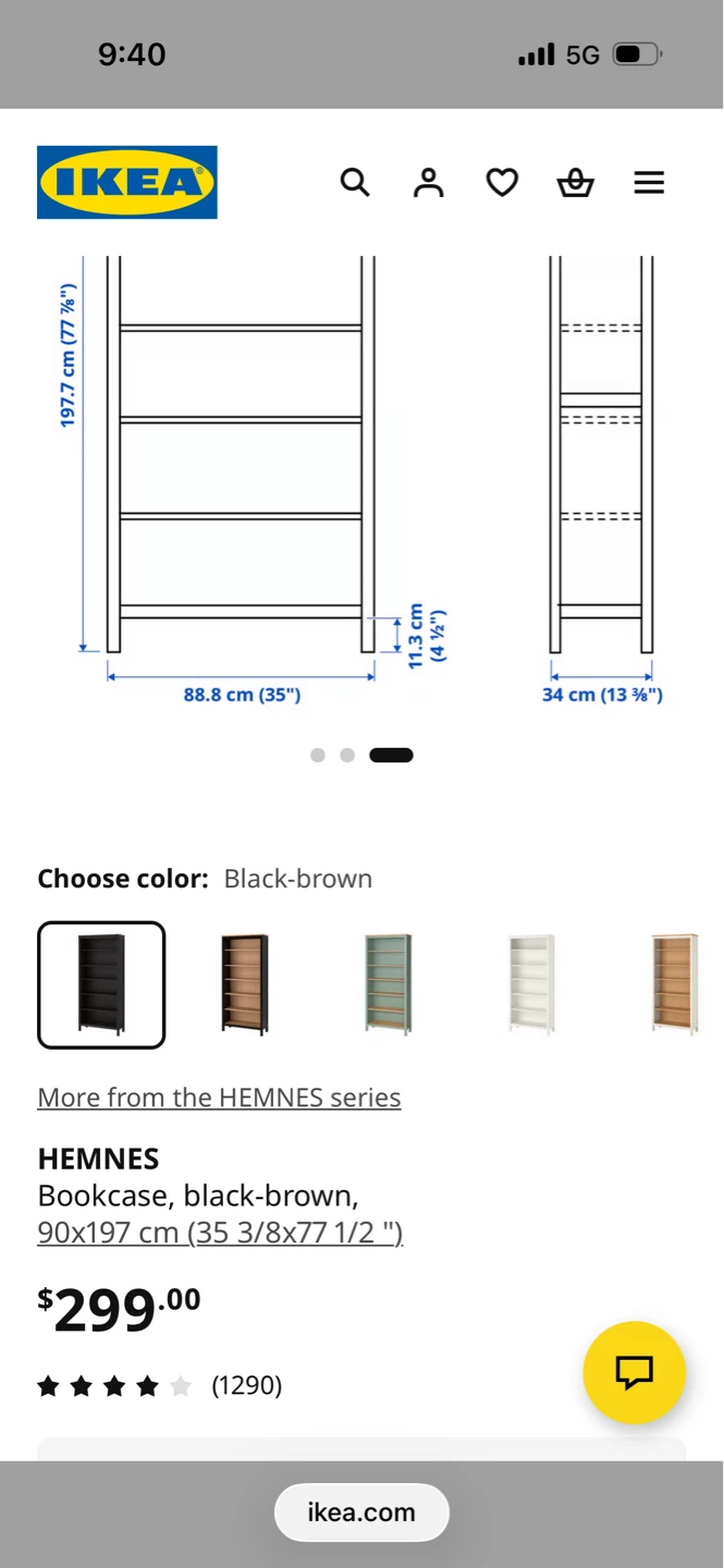 IKEA HEMNES Bookcase - Black-brown - photo 4