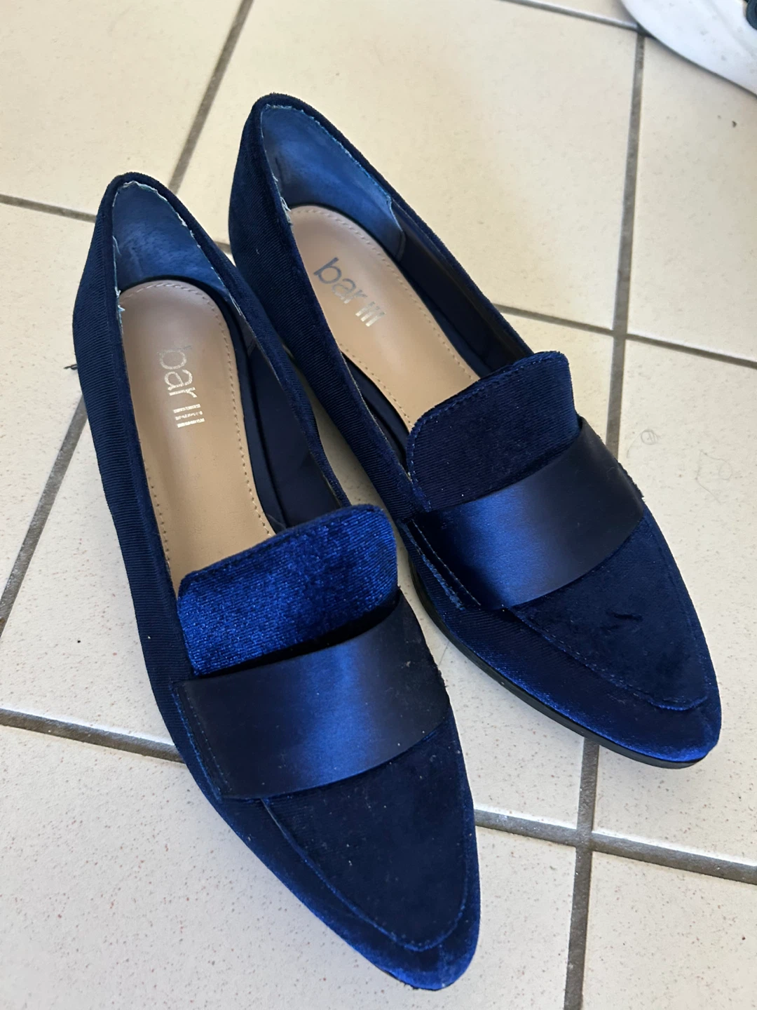 Bar III Blue Velvet Loafers Women's Size 5.5